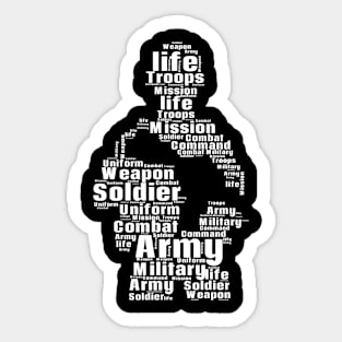 soldier word cloud white Sticker